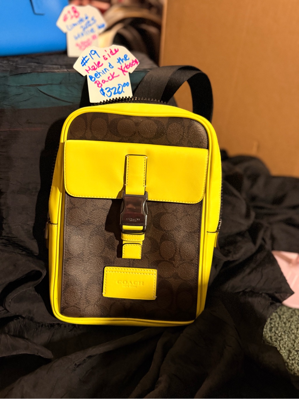 Coach Brown And Yellow Messenger Bag